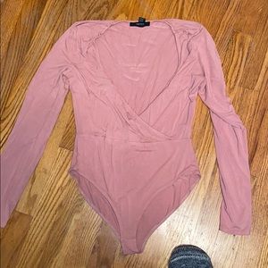 Pink V line body suit